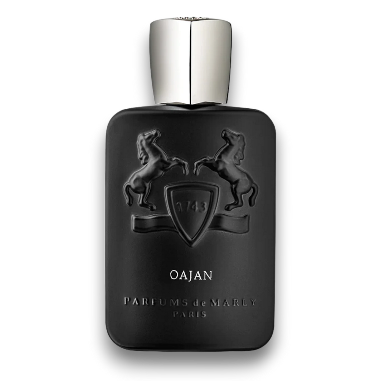 Ένα μαύρο μπουκάλι αρώματος του οίκου Parfums de Marly